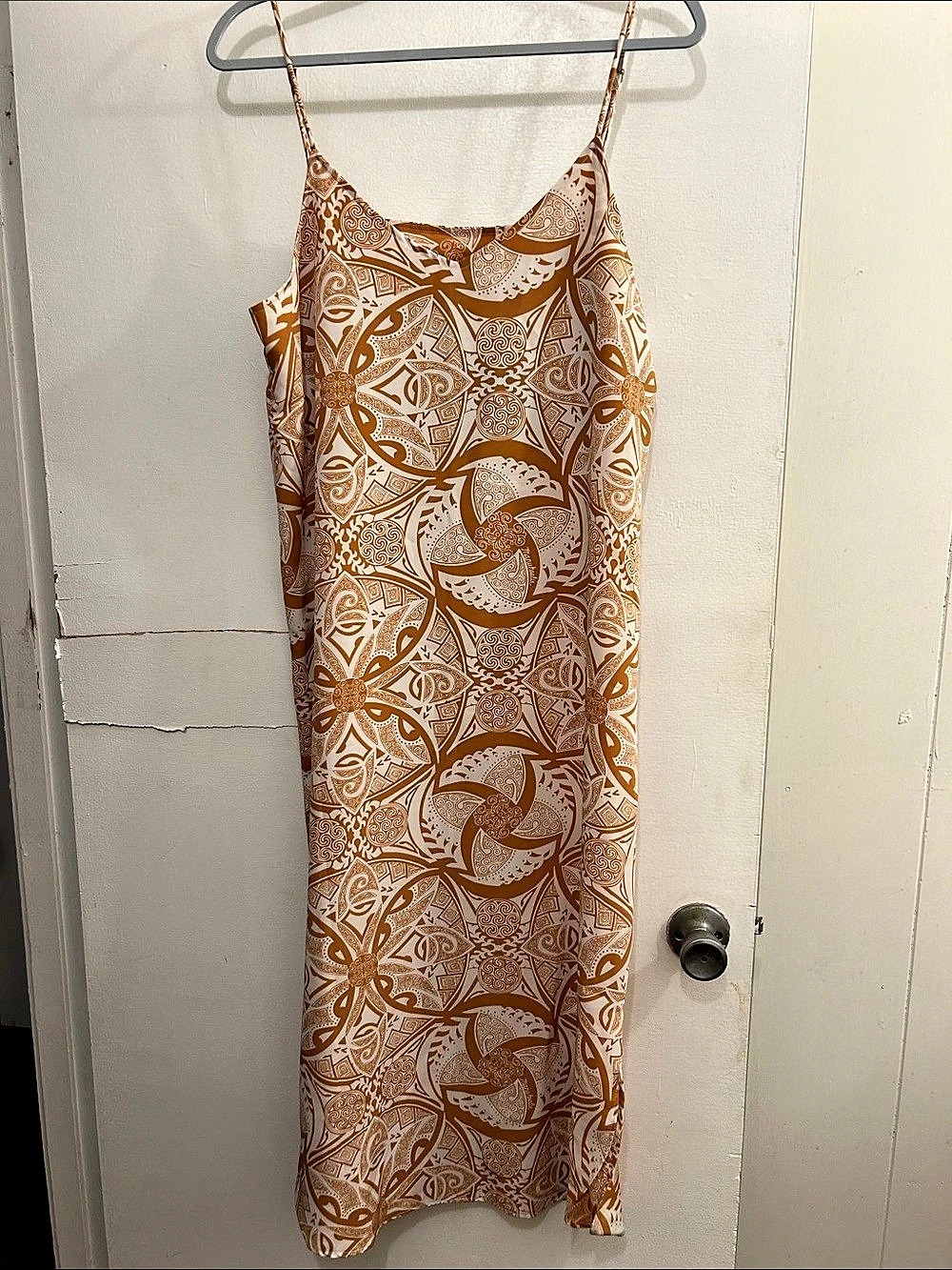 Manuhealii Orange & White Printed Maxi Dress